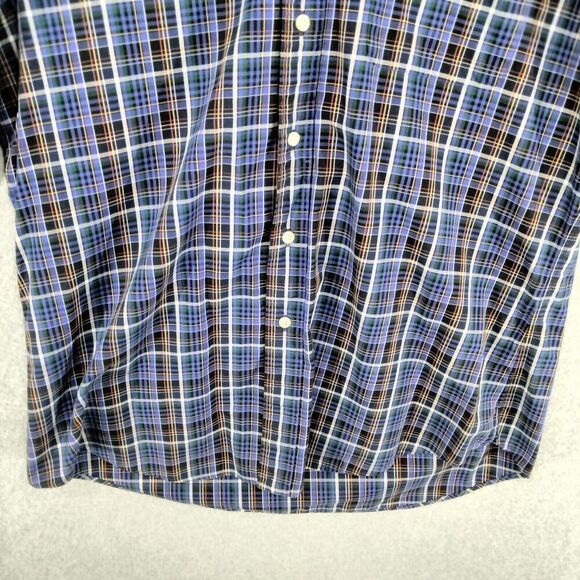 Ralph Lauren Button Down Shirt Mens L Blue Purple Plaid Long Sleeve Custom Fit - Picture 3 of 11